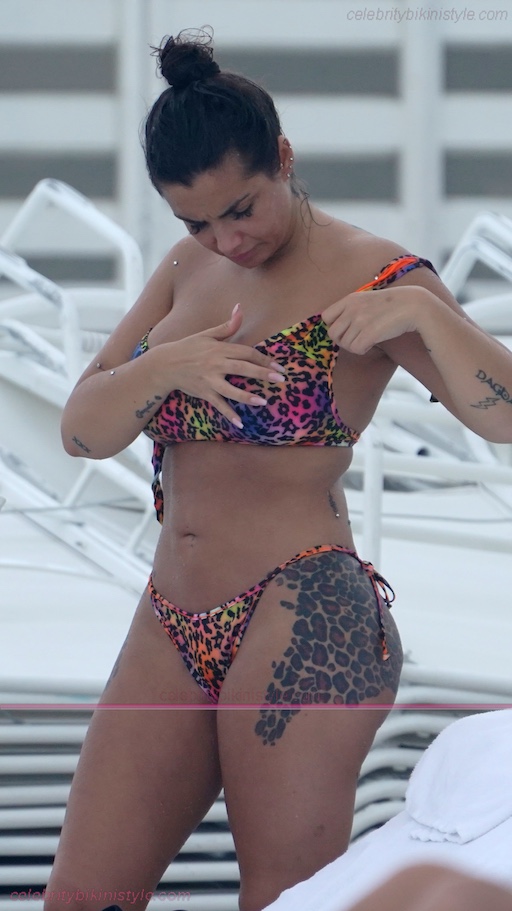 Elettra Lamborghini In A Multicolored Bikini – Celebrity Bikini Style